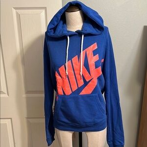 Nike Royal Blue Hoodie with Vibrant Red Logo